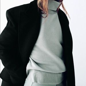 Teal turtleneck sweatshirt